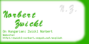 norbert zwickl business card